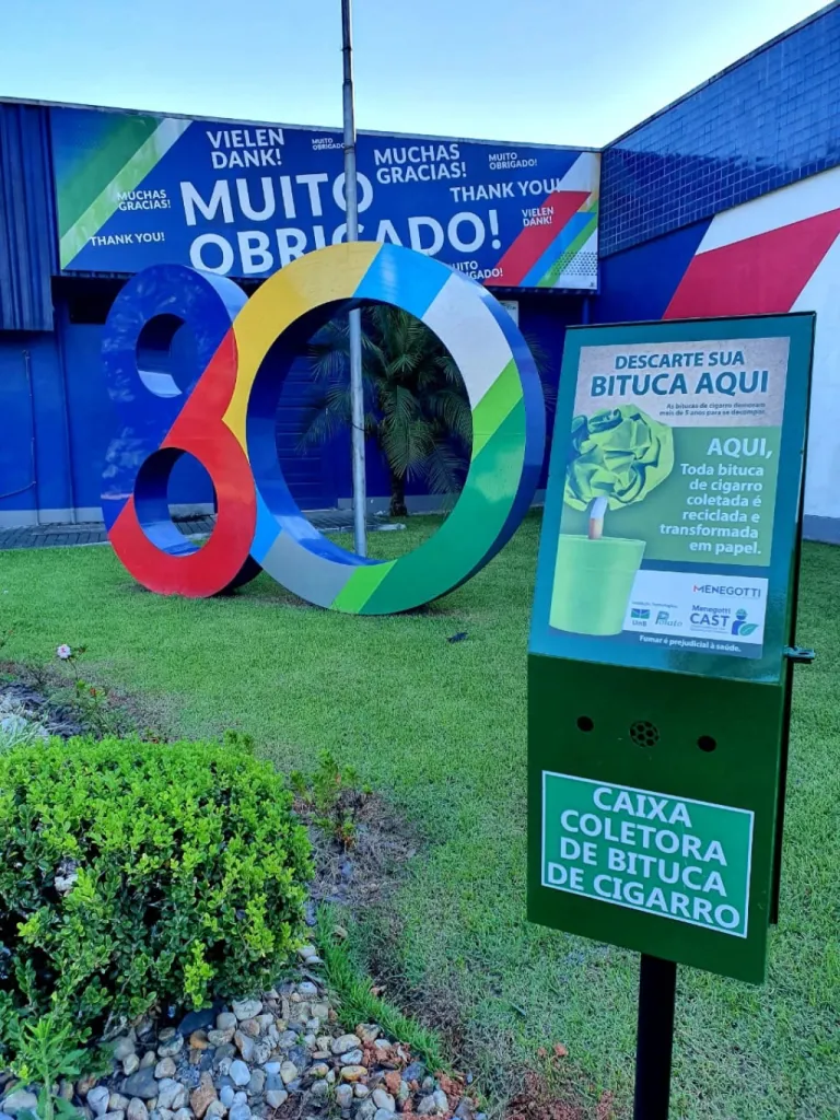 Grupo Menegotti é pioneiro na coleta de bitucas de cigarro para reciclagem no estado de Santa Catarina.