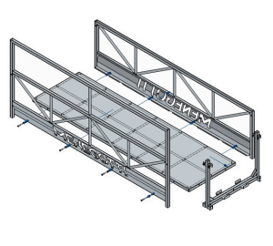 Kit Expansível para Balancim | 3m x 70cm com Piso de Aço Aberto