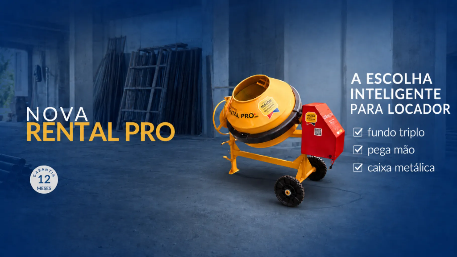 Betoneira Rental Pro Menegotti: qualidade profissional para o mercado de locação