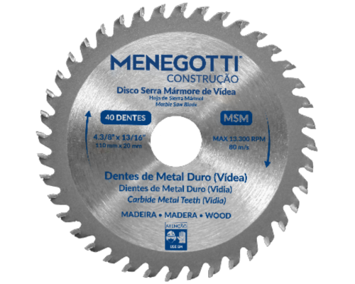 Disco de Serra Circular Videa | MSM 4.3/8″ x 40D