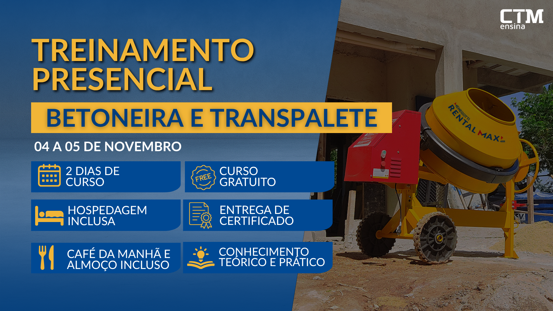 Betoneiras e Transpalete
