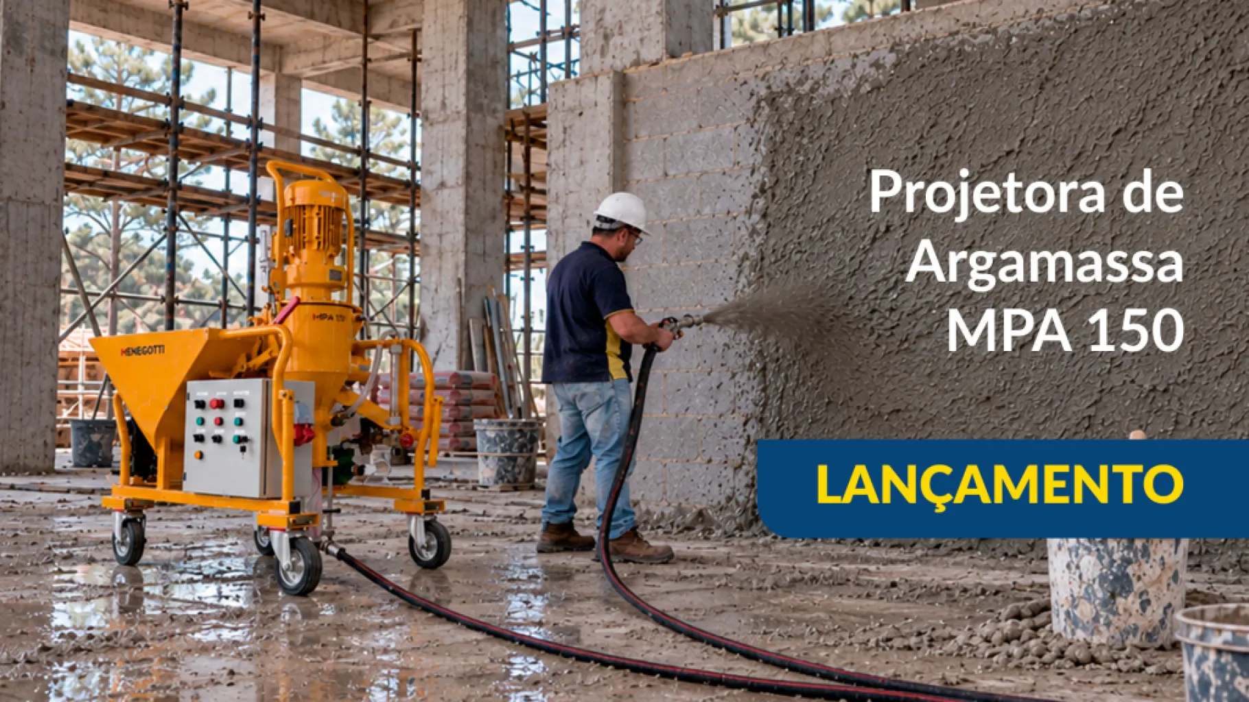 Lançamento: Menegotti lança a MPA-150, equipamento de mistura e prejeção de argamassa